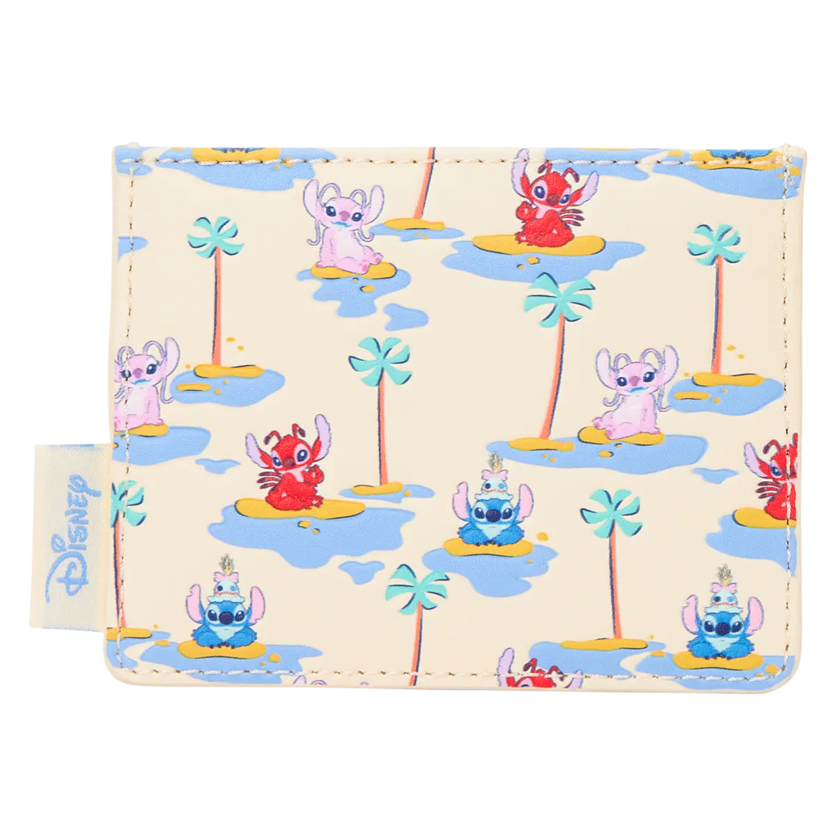 Loungefly Disney Lilo & Stitch Stitch, Angel & Leroy PU Leather Card Holder, Casual Slim Design with 3 Card Slots and Debossed Details, One Size
