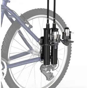 Fishing Rod Holder Secures Fishing Pole to Bicycle 2 Tubes Holds 2 Rods Easy to Mount Rod Rack for Bicycle Fishing