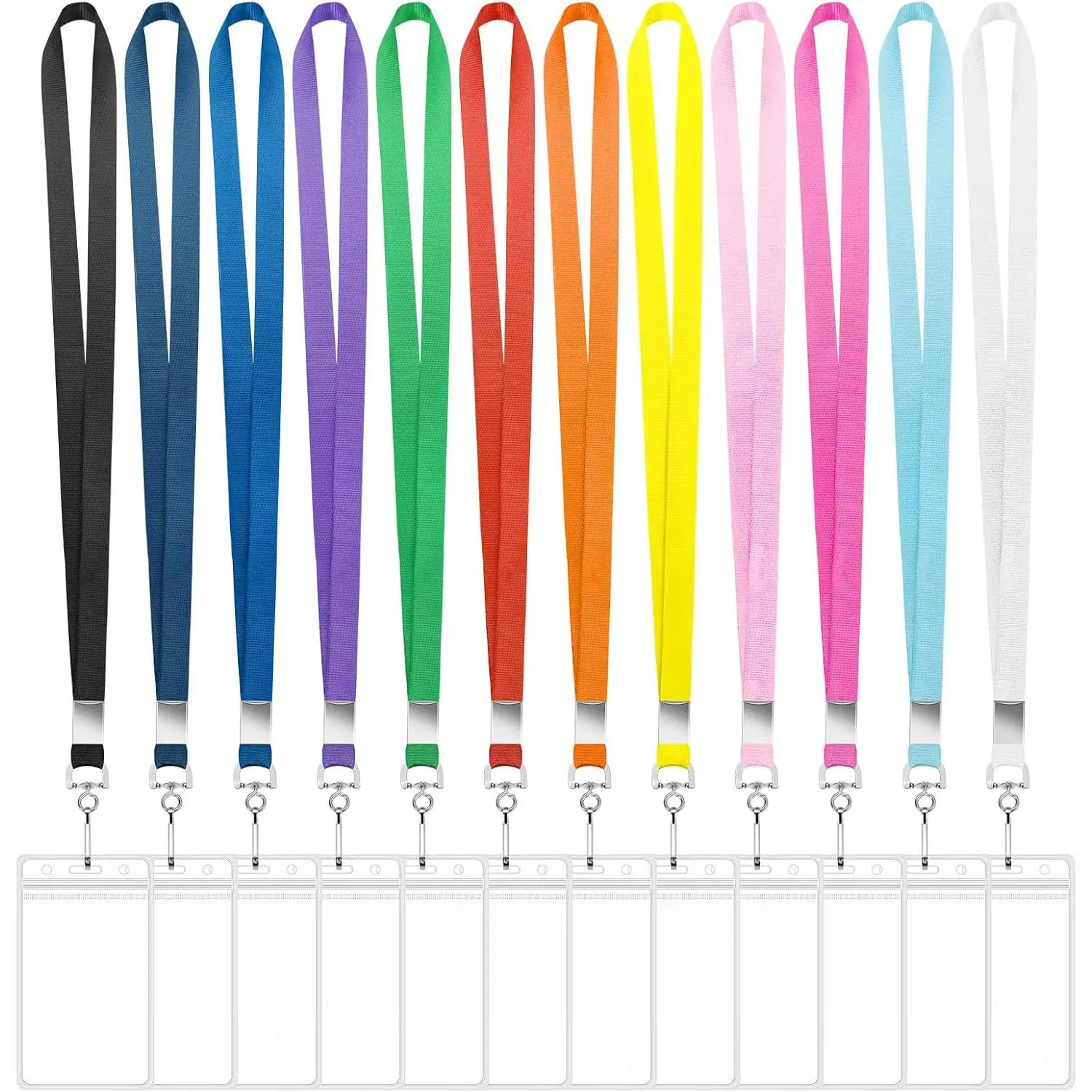 12 Pack Lanyards for ID Badges Cruise Lanyard for Ship Cards with  ID Badge Holder Cruise Essentials 2026 (12 Colors)