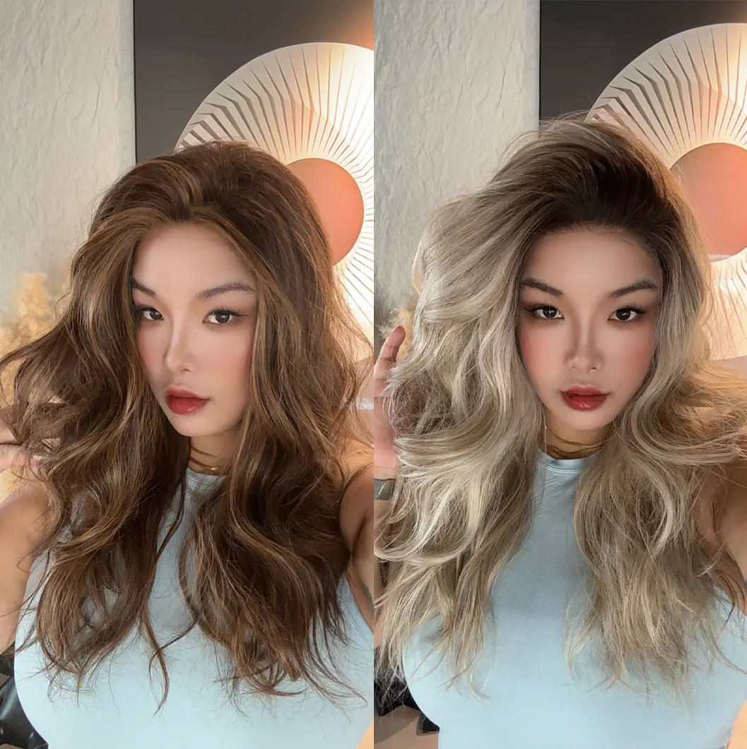 JBEXTENSION 22 Inches Long Pre-Cut Snowflake Lace Frontlace Glueless Wig TERESA LONG【PERMATEASE】【BENDY EAR TABS】