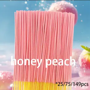 25cm Peach Scented Bamboo Incense Sticks, Sweet Fruit Fragrance Mixed Wooden Aroma, Natural Wood Wickless Design, Ideal for Relaxing, Home Fragrance Decor
