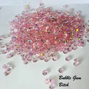 Transparent / Translucent Jelly Rhinestones 1000pcs - 5MM and 4MM sizes- Non-Hotfix flatback Resin AB - SS20, and SS16 - BUBBLE GUM
