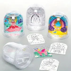 DIY Plastic Snow Globe Picture Frame Set with Clear Dome and Heart-Shaped Cutouts - Seasonal Craft Activity Kit with Stable Base for Christmas, Easter, Birthday Party Favors, Photo Displays - Durable Plastic Frame for Small Trinkets Party Decoration Frame