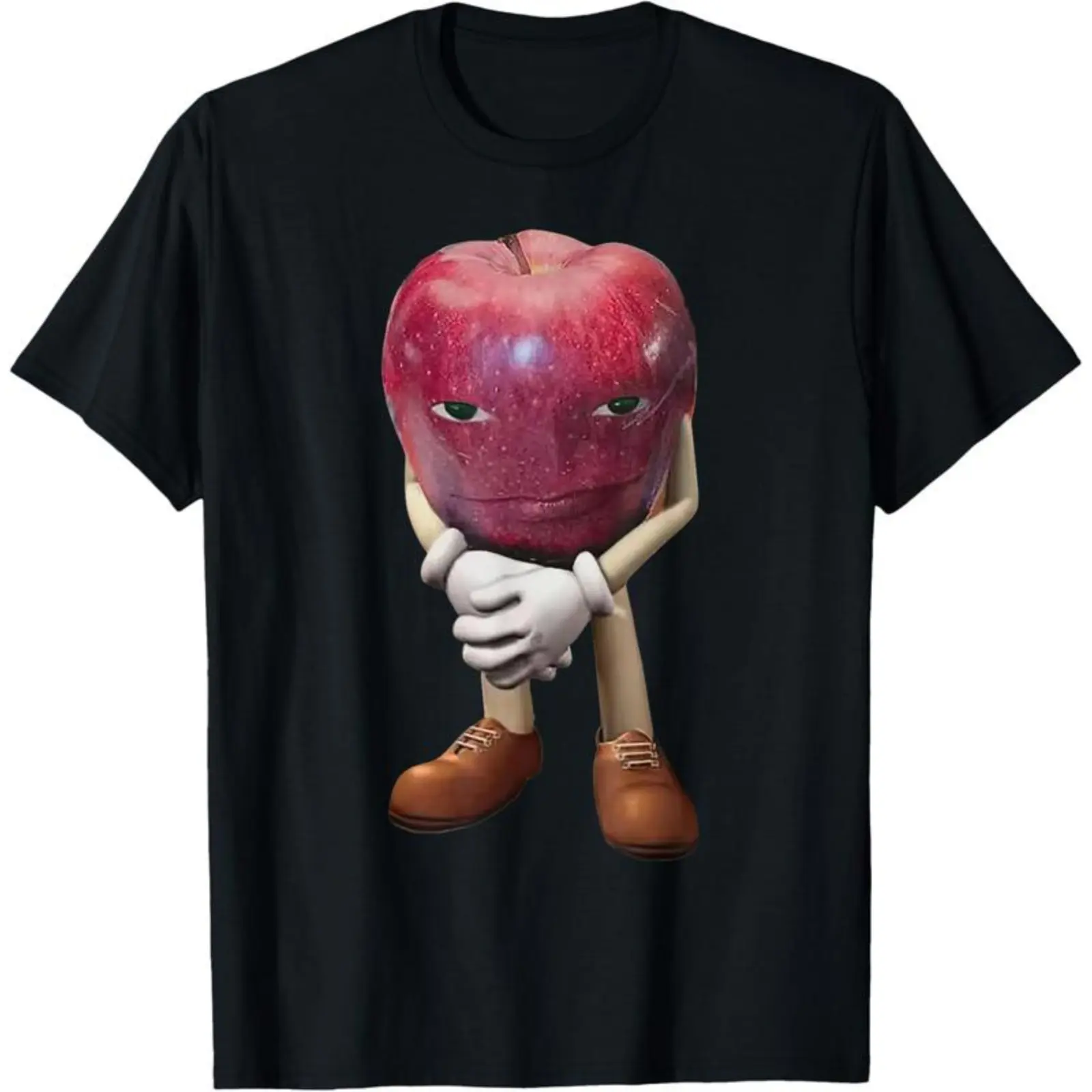 100% Cotton Unisex Me Asf Apple Funny Apple With Face Meme Wapple T-Shirt Graphic Vintage Casual Round Neck Tshirt cotton vintage streetwear graphic tee Crewneck Women Womenswear