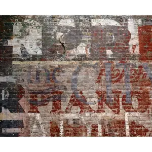 212 MAIN Vintage Faux Brick Wall Mural - Large Size Pre-Cut Panels, Warehouse-Look Wall Decor for Home Hanging Supplies