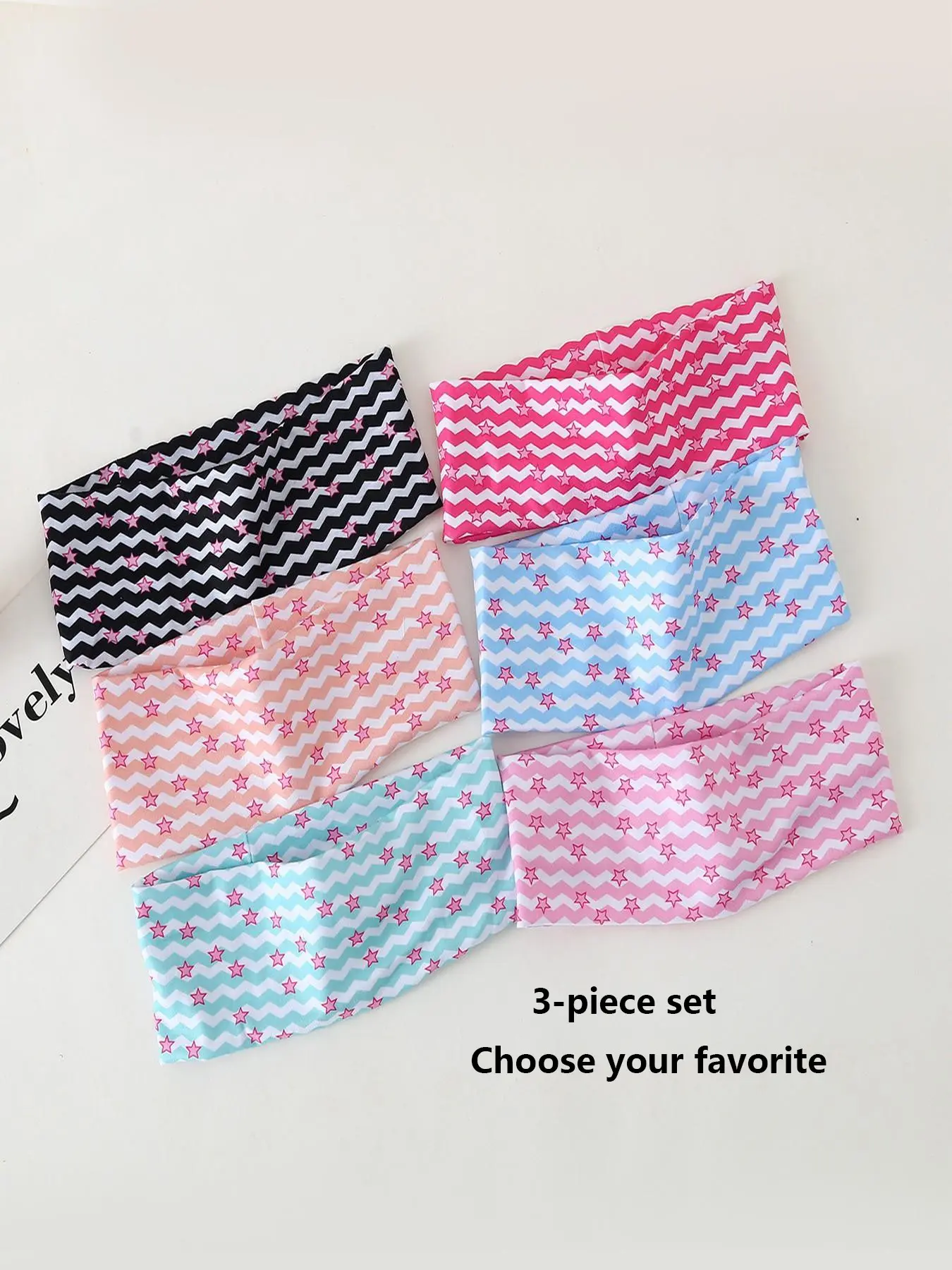 Star-striped headband, Zigzag headband, (3psc) casual and minimalist hair accessory for women and girls, suitable for thick hair, party accessory, everyday clothing decoration, hairstyle styling, adjustable headband, sports headband