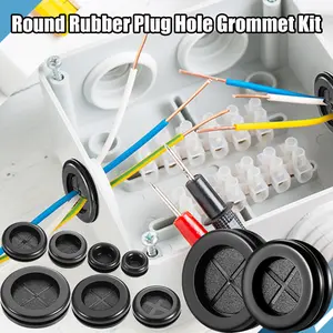 52pcs Rubber Grommets Kit - Rubber Plugs For Holes Assorted 7 Sizes 5/ 16" 13/ 32" 5/ 8" 13/ 16" 7/ 8" 1"11/ 2", Waterproof Firewall Wire Automotive Grommets Set For Sheet Metal, Hardware Repair