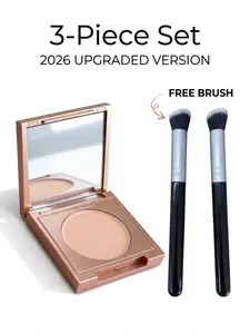 Colored Clay CC Undereye Corrector with Hyaluronic Acid, Radiant Coverage, Acne-Friendly Formula, Free Brush for Flawless Makeup Application - Ideal for Undereye Correction & Even Complexion, Cosmetic Mirror