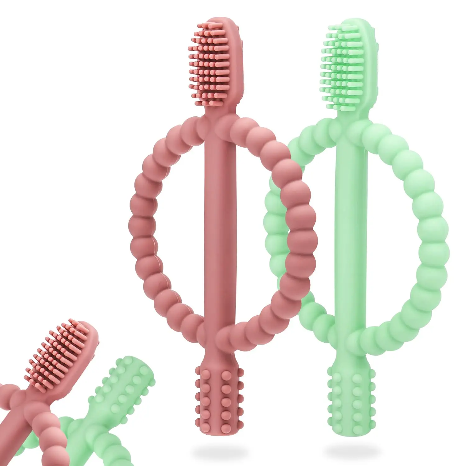 2-Pack Food-Grade Silicone Teether Tubes – Baby Chew Toys for 0-18 Months, BPA-Free Gum Relief for Infants