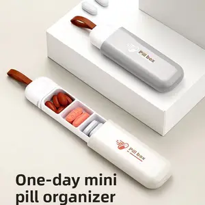 Portable Mini Pill Box 3 Compartment Sealable Moisture Proof Medicine Storage Container Mini compact design, easy to carry, fits in pocket -RR