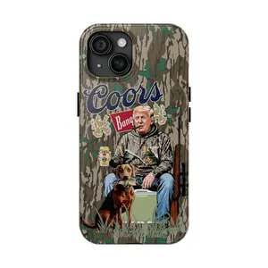 Hunter With Coors Banquet Beer Phone case Mossy Oak Greenleaf Small Pattern Suitable for iPhone 17/16/15/14/13/12/11 Pro Max/Plus
