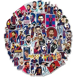 50 Pcs Vinyl Sticker Sports Theme Waterproof Stickers Bomb for Wall, Computer, Laptop, Skateboard, Water Bottle, Mug, Kids Scrapbook Gift for Bithday, Christmas, Thanksgiving (Messi)