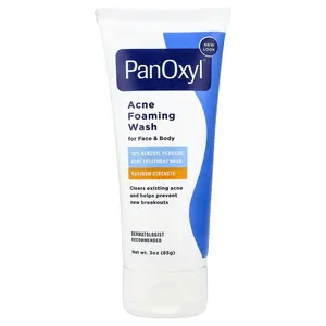 PanOxyl Acne Foaming Wash For Face & Body, Maximum Strength, 3 oz (85 g)