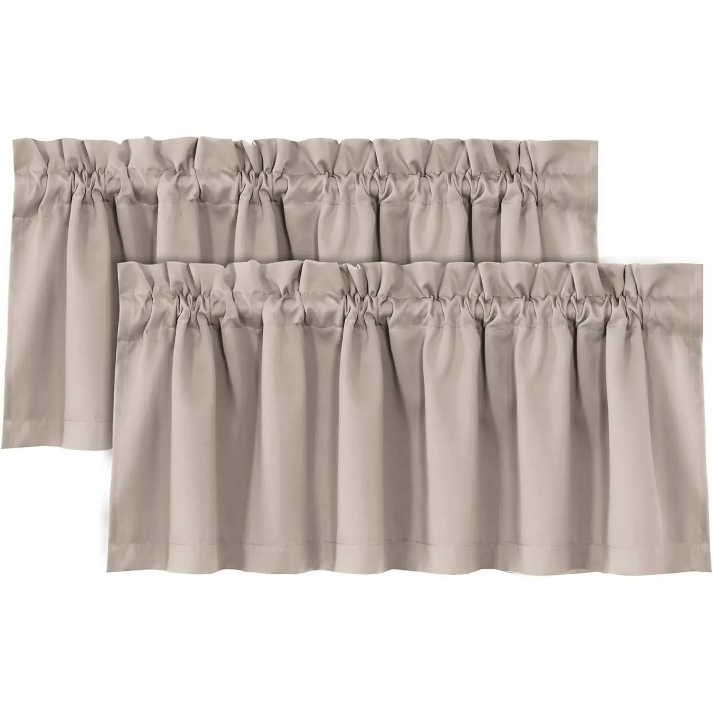 H.VERSAILTEX 100% Blackout Curtain Valances for Kitchen Windows/Bathroom/Living Room/Bedroom Thermal Insulated Rod Pocket Valances for Windows, 2 Pack