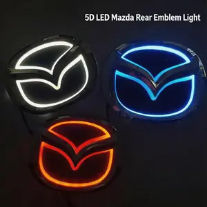 5D LED Mazda Rear Emblem Light for Mazda 3, 6, CX-7, 2, 8 - IP67 Waterproof, Plug and Play, Red/Blue/White, 12V, 10.1cm x 8.2cm, Car Exterior Night Lighting Accessory