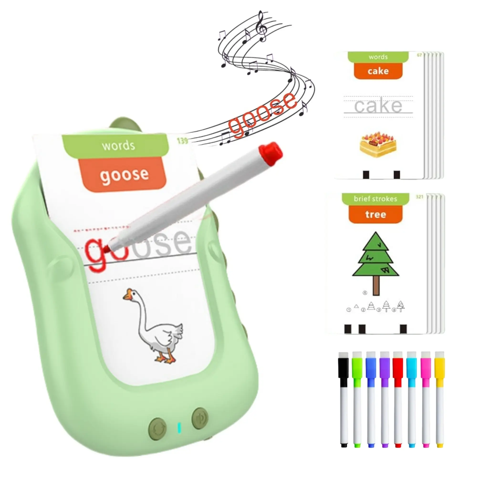 Talking Flash Cards, Reusable Writing Drawing Montessori Toys, Learning Toys for Ages 3-8 Years, 336 Words