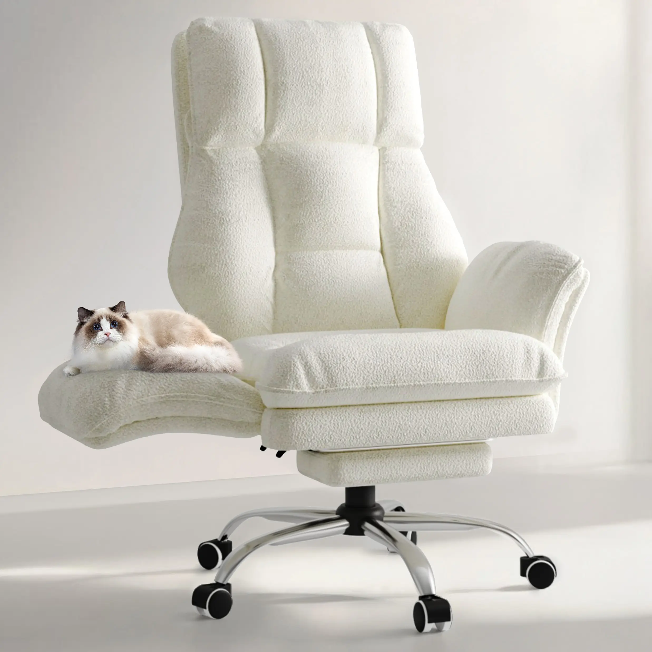 【Holiday Haul】HOMRELEXA Big and Tall Executive Ergonomic Office Chair, Furniture with Flip Armrests, Footrest, Premium Tech Fabric Wide Seat, Reclining for Pets & Cross Legged Sitting, Comfy Desk Chair, Comfy Desk Chairs