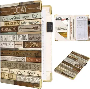 Server Books for Waitress with Motivational Quote Classic Retro Leather Waiter Book Server Wallet Teacher Planner Planner Notebook