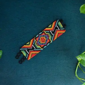 Broken Arrow - Beaded Native Bracelet Inspired by Sonoran and Alpine Beauty - Handmade by Mexican Artisans - Mother Sierra