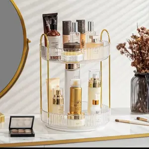 360 Rotating Makeup Organizer High-Capacity Clear Storage Spinning Cosmetic Dresser Organizer Countertop Vanity for Bathroom Dresser Multipurpose Use