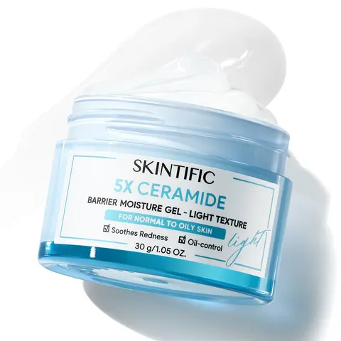 [New Launch]SKINTIFIC 5X Ceramide Barrier Moisture Gel - Light Texture Ultra-Light Cooling Gel for Oily & Sensitive Skin Non-Comedogenic Hydrating Gel with SymCalmin & Bisabolol, Cruelty-Free, Black Friday Gifts, Holiday Gifts