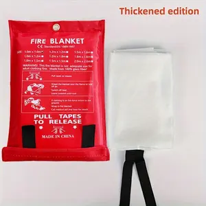 4-Pack Fiberglass Emergency Fire Blankets (40x40 in) for Kitchen & Grill Safety, w/ Splinter Cleanup Tool, RV & Camping Survival Gear