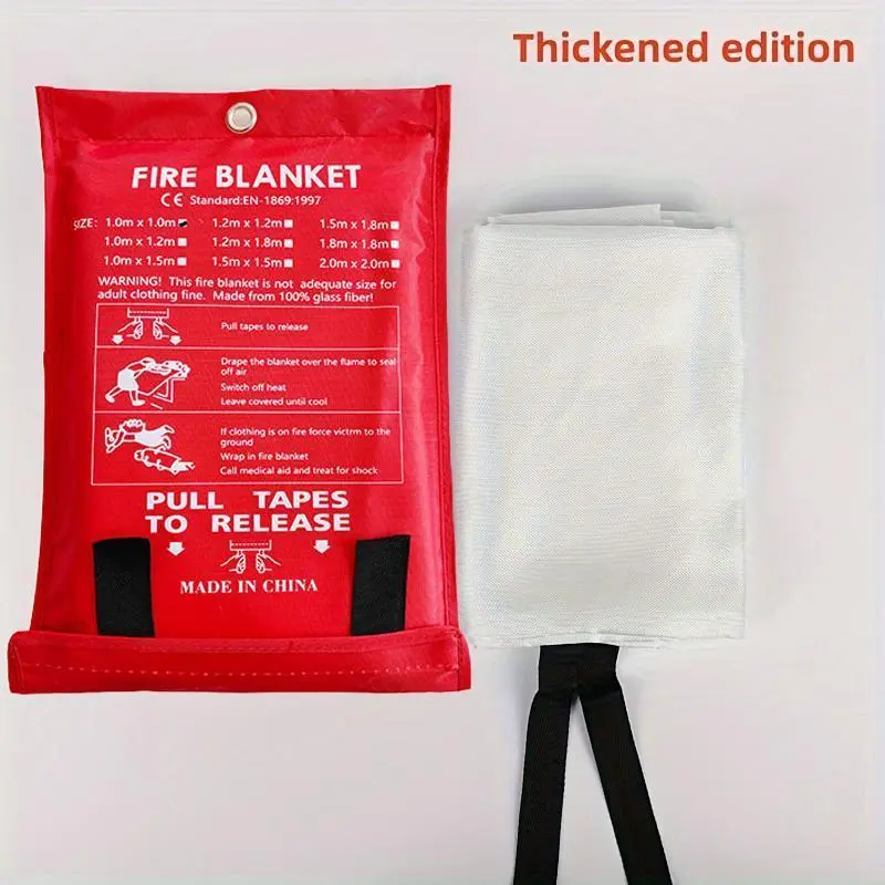 4-Pack Emergency Fire Blankets for Home & Kitchen Safety, Quick-Deploy 1.0m x 1.0m Lightweight Glass Fiber Safety Blankets in Red Storage Pouches, Essential Protection for Cooking, Camping, & Everyday Living