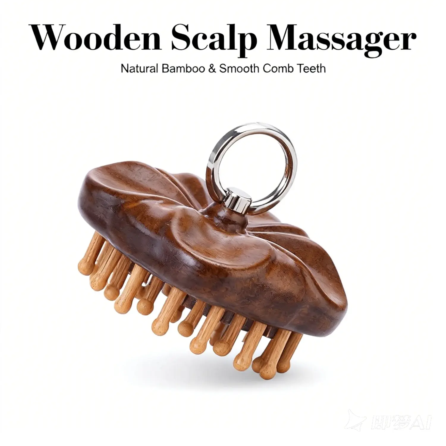 Natural Wooden Scalp Massager! Palm-Fit & Multi-Use | Relax At Home/Travel