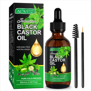 ALIVER Jamaican Black Castor Oil 60ml - Rich & Versatile for Skin Care & Wellness Moisturizer Vegetarian Hydrating Pack for Hair & Body