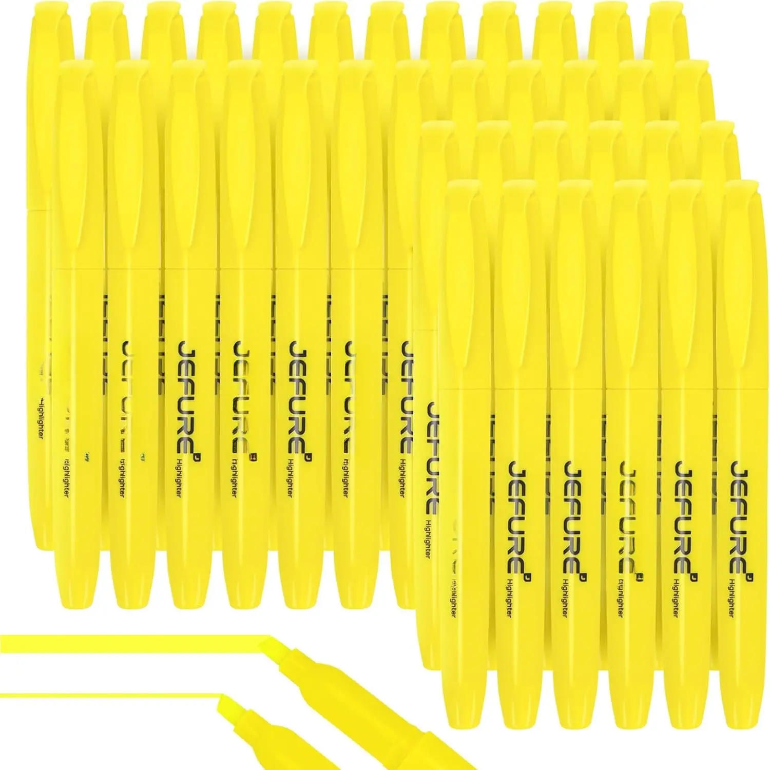 36 count Highlighters, Chisel Tip, Yellow  Highlighters Bulk - Quick Dry, Ideal for Studying, Note-Taking, School, College, Office, Teacher & Student Supplies