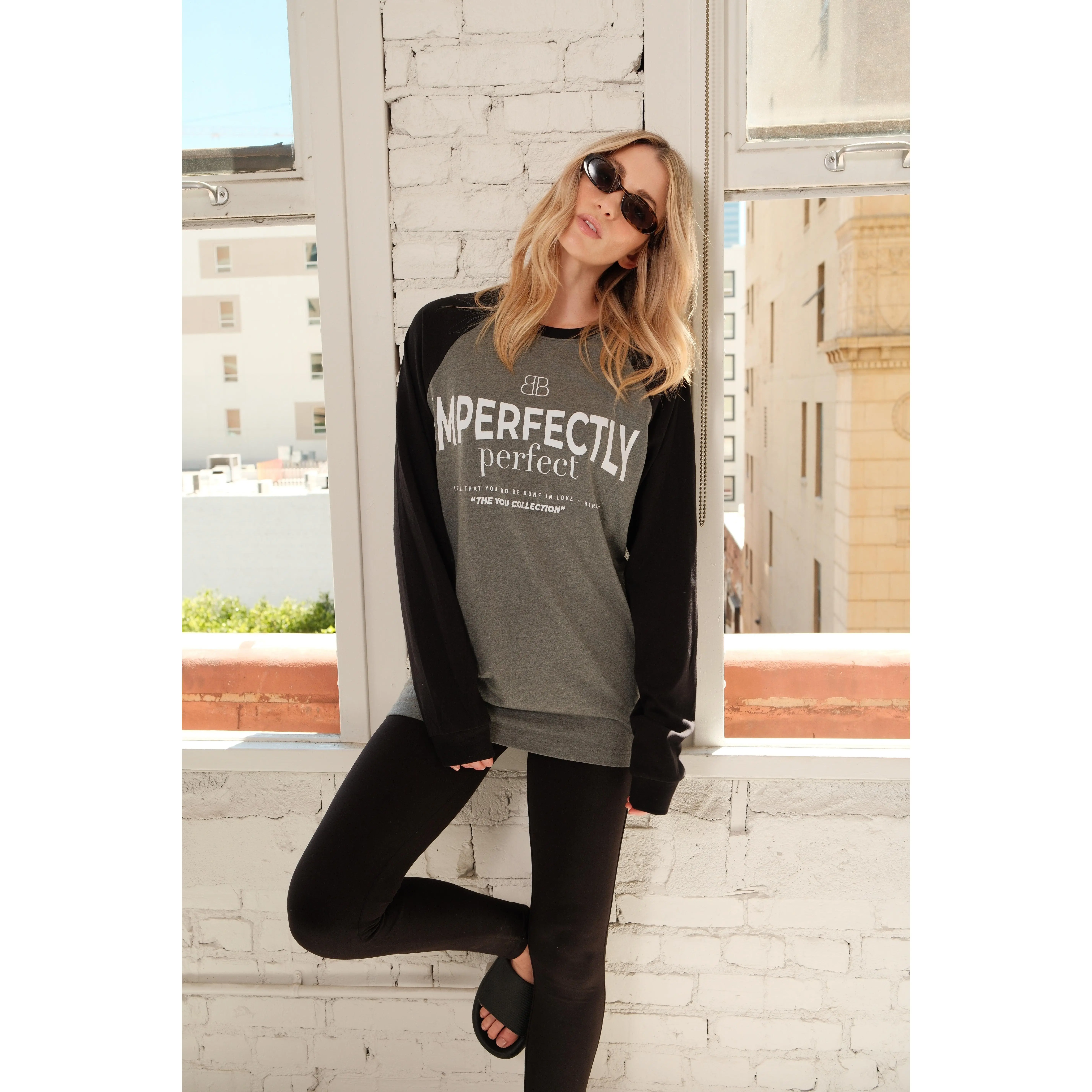 Sporty LS Tee: Imperfectly Perfect Baseball T-Shirt Sporty LS Tee: Imperfectly Perfect Baseball T-Shirt