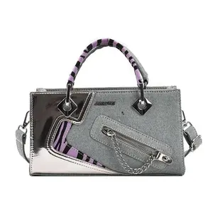 Vintage Patched Denim Handle Bag