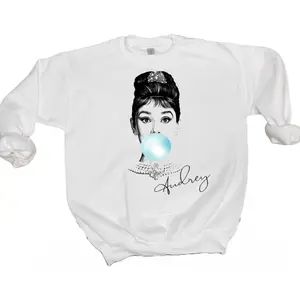 Audrey Hepburn Bubble Unisex Crew Neck Sweatshirt for Women - Pullover, Womenswear