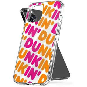 Phone Case Dunkin TPU Case Cover Accessories Shockproof Transparent Compatible with iPhone SE 7 8 X XR 11 12 13 14 15 16 Plus Mini Pro Max Samsung Galaxy Note S9 S10 S20 S21 Ultra Plus Protective Casing