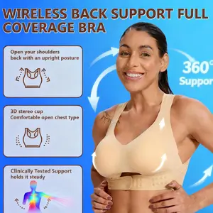 【Postural correction】 Full-Coverage Lift & Align Wireless Bra, Enhanced Shoulder and Back Support, Perfect for Gym, Pilates, Yoga, Office Wear and Long-Hour Daily Comfort