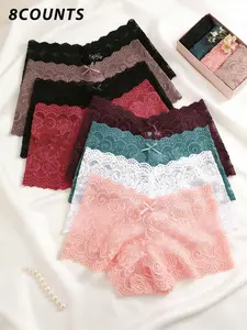 Women's Lace Floral Butterfly Knot Underwear Set, Cute Design Fit Women's Panties, Comfortable, Stylish & Elegant Ladies Lingerie Collection