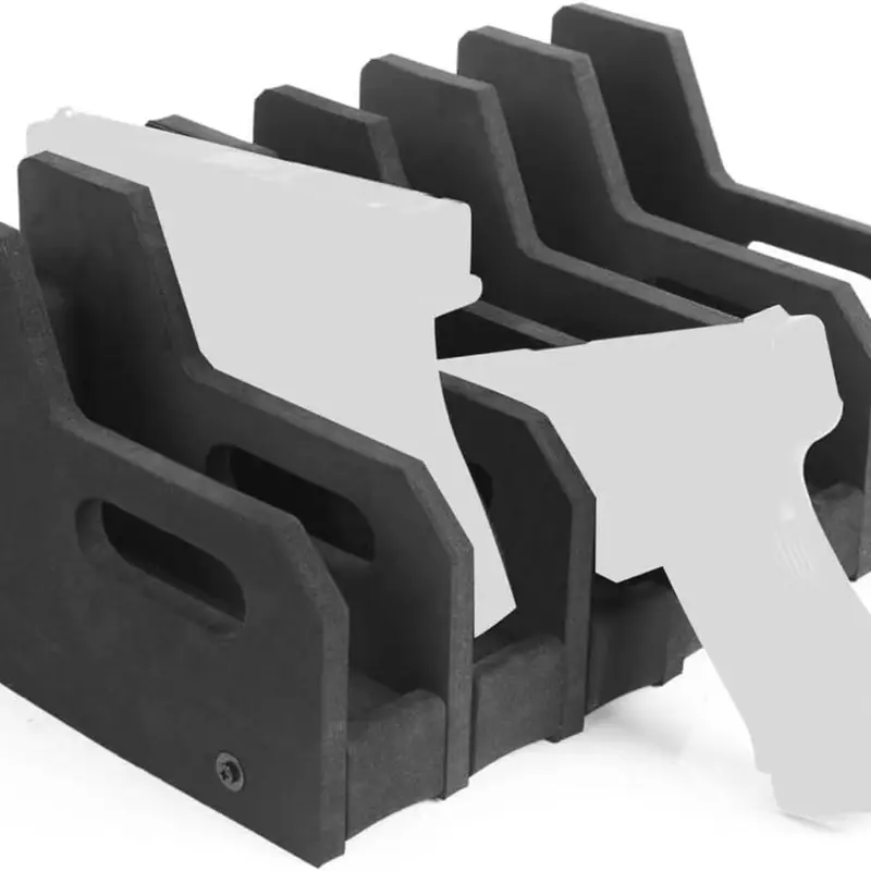 storage box suitable for the safe storage of pistols and revolvers.