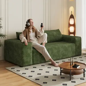 78.8" 3Setaser Sofa,Corduroy Fabric,Deep Seat Couches,Comfy Loveseat Sofa,No Assembly,1pcs for Living room, Bedroom,Conference room ,Apartment,Green