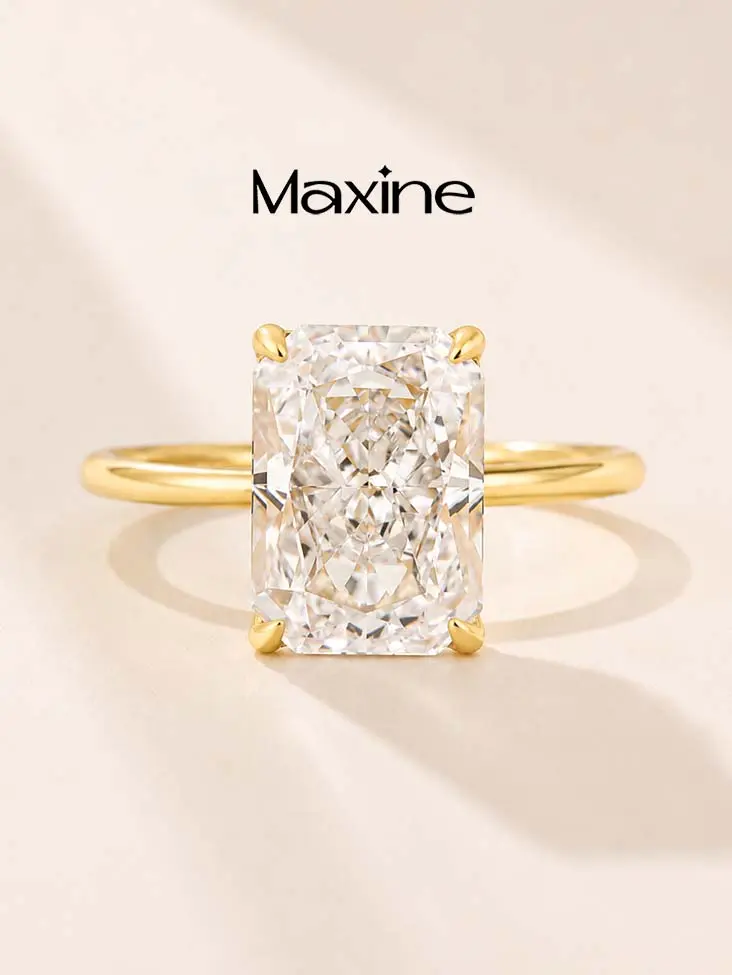 Maxine Classic 5.0ct Radiant Cut Engagement Ring,5A Cubic Zirconia Women's Ring Jewelry,Promise Ring for Daily,Travel,Proposal,Wedding,Birthday,Anniversary, Engagement Rings