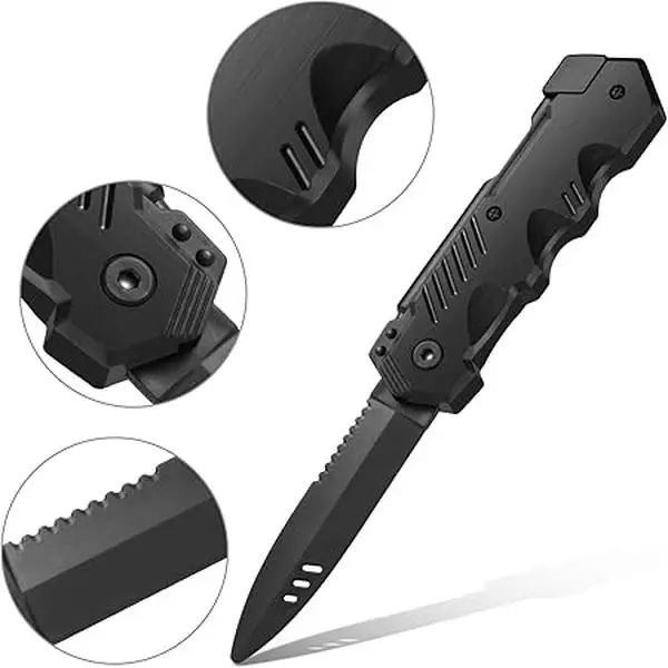 Boao 4 Pieces Retractable Knife Prop False Trick Gadget Toy Disappearing Dagger Fake Plastic Blade for Halloween Fools Day Party