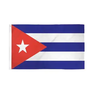 Cuba Flag 3x5ft Poly with Header Tape and 2 Metal Grommets Dye Sublimated Bold Colors Double Stitched Edges