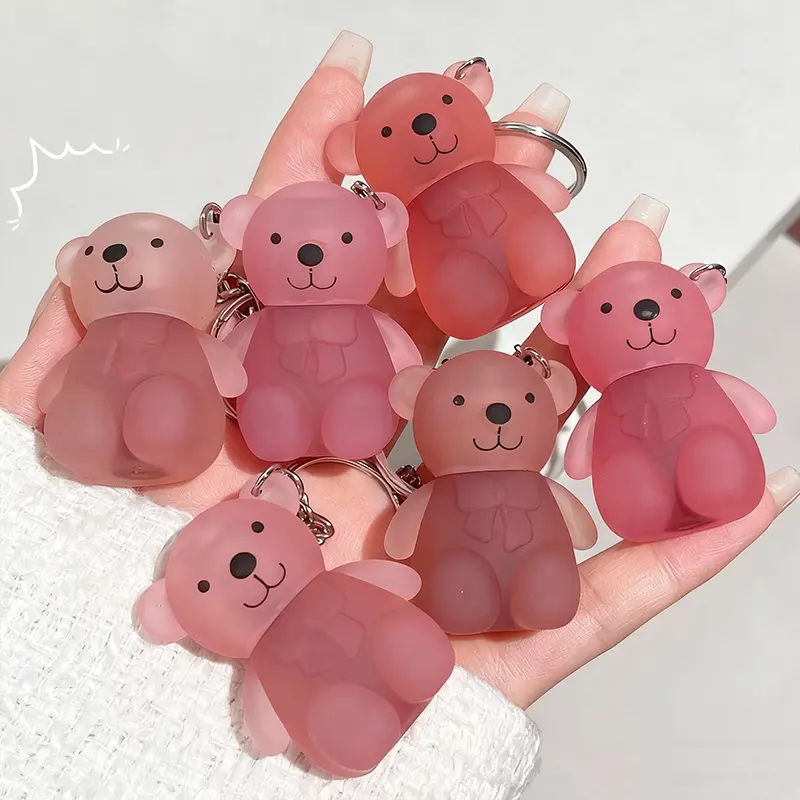 6-Pack Cute Bear Velvet Lip Mud, Pink Matte Lip Gloss Lipstick, Hydrating Brightening, Adorable, Moisturizing