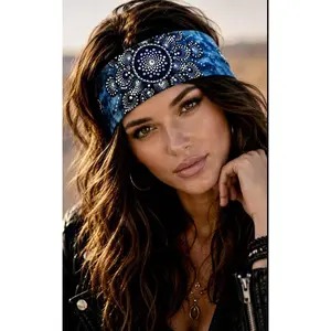 RAVEbandz The PRO - BLINGBANDZ- Wide Stretch Headband (Sublime Teal)