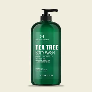 Tea Tree Body Wash with Sea Buckthorn Oil and  Peppermint Oil | 16 fl oz - Pack of 2