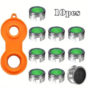 Water Saving Faucet Aerator with Replaceable Filter, Replacement Filters Set - Suitable for Kitchen and Bathroom Faucets