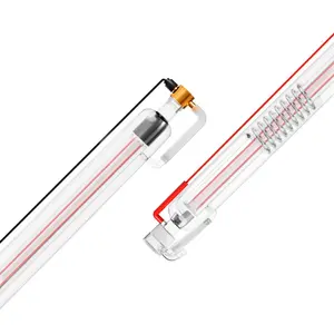 【Father's Day】VEVOR 60W CO2 Laser Tube, 49.2 in (1250 mm) Length, 2 in (55 mm) Dia Borosilicate Glass Laser Cutter Tube with Metal Head, 5000-6000hr Wires Preconnected for Laser Engraver Engraving Cutting Machine