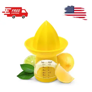 Lemon and Lime Small Hand Juicer and Reamer, Built-In Measuring Cup, 1oz/30ml