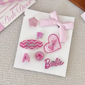 Barbie Fashion Accessories Set: Pink Surfboard, Pearl-Like Heart, Comb, Chain Charms, Accessories for Fun and Playful Styling