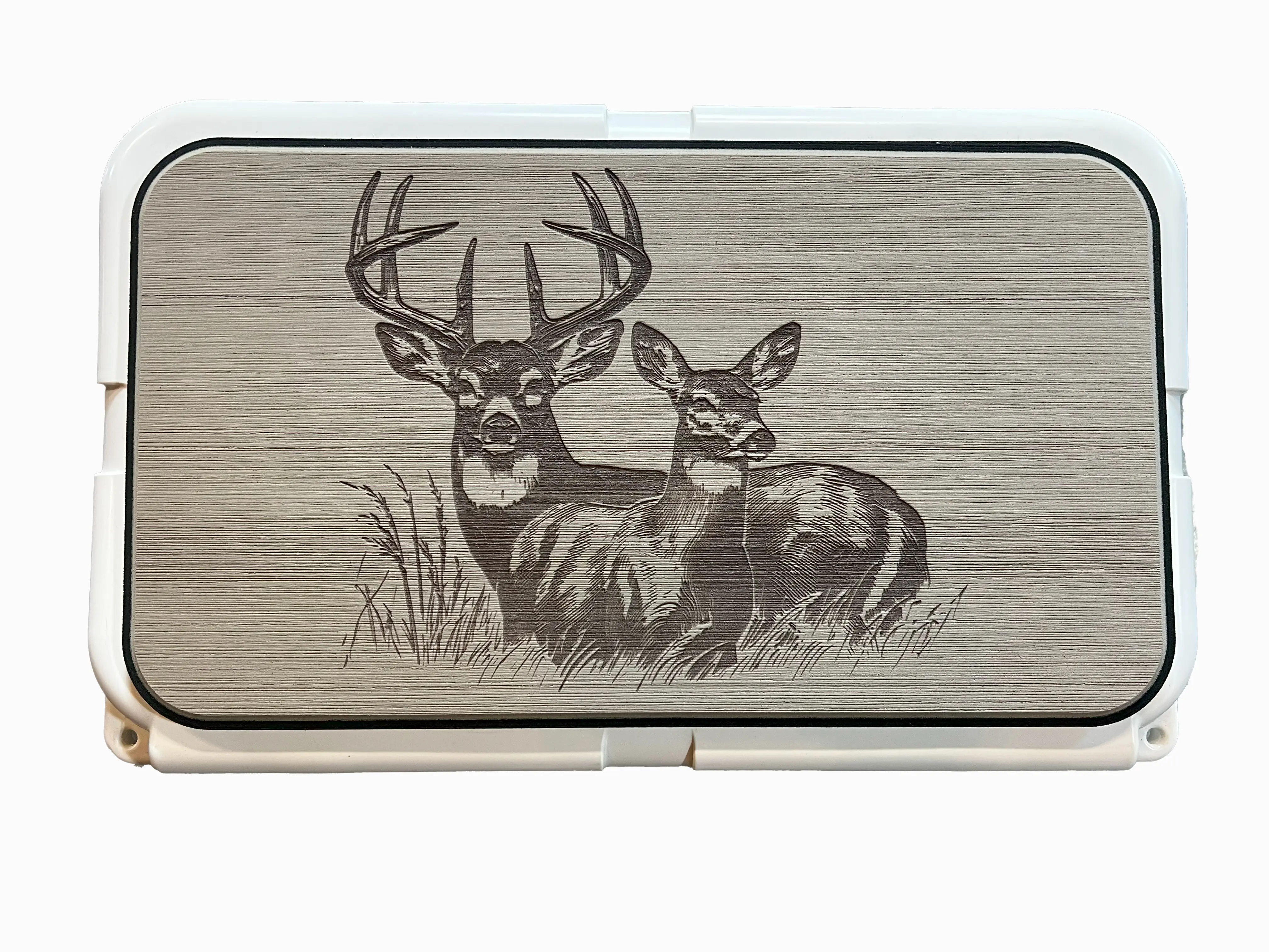 RTIC Cooler Pad, Tan/Black PE Material Mat with Buck-N-Doe Logo, Peel-Stick Anti-Slip Surface, Outdoor Accessory for Fishing & Camping, Cooler Accessories, 100% Pe, Hunting, Uv Resistant