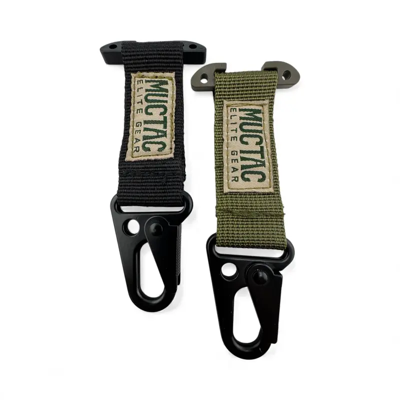 MUCITUP MUCTAC MOLLE Clip-On Multifunctional Keychain - Heavy Duty Alloy Hook Key Ring, Slim Clip Gear Tidy Duty Belt Ready Holder, Men's Accessories, 1 Inch 1000D Nylon Webbing, Stitched Patch, True-Fit MOLLE Rigs Compatible